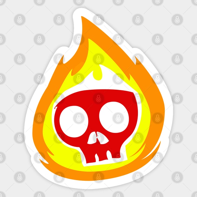 Flaming skull Sticker by miniBOB